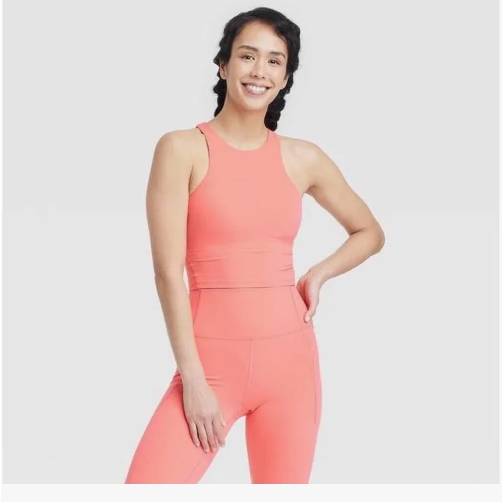 All in motion high neck cropped tank